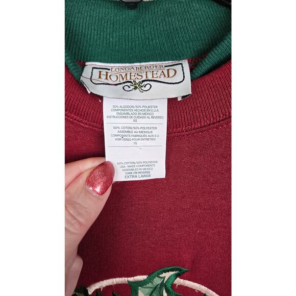 Longaberger Basket Holly Sweatshirt ~ Homestead XL Top Christmas Holiday - Picture 3 of 3